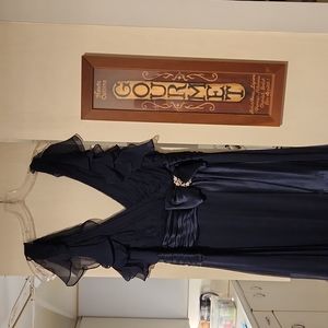 Tadashi Shoji Long Navy Gown Size 14
